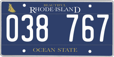 RI license plate 038767
