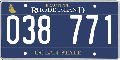 RI license plate 038771