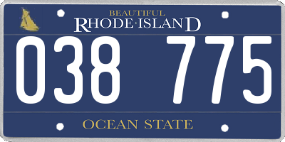 RI license plate 038775