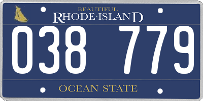 RI license plate 038779