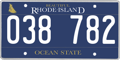 RI license plate 038782