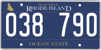 RI license plate 038790