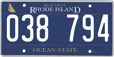 RI license plate 038794