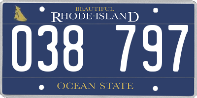 RI license plate 038797