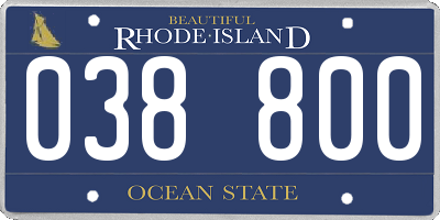 RI license plate 038800