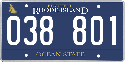 RI license plate 038801