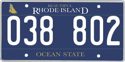 RI license plate 038802