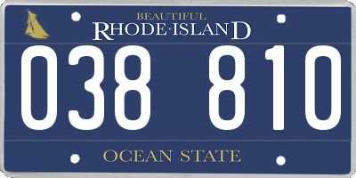 RI license plate 038810