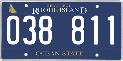 RI license plate 038811