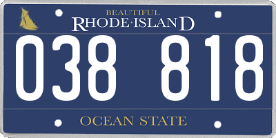 RI license plate 038818