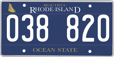 RI license plate 038820