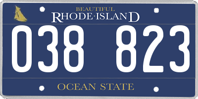 RI license plate 038823