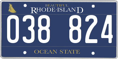 RI license plate 038824