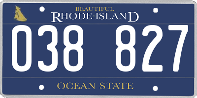 RI license plate 038827