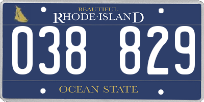 RI license plate 038829