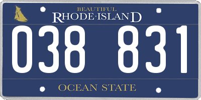 RI license plate 038831