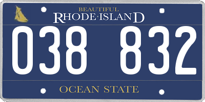 RI license plate 038832