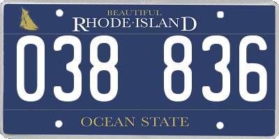 RI license plate 038836