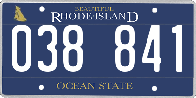 RI license plate 038841