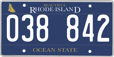 RI license plate 038842