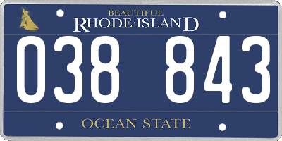 RI license plate 038843