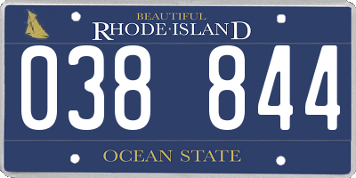 RI license plate 038844