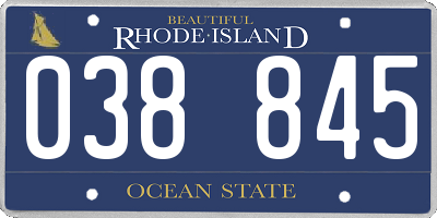 RI license plate 038845