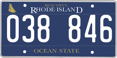 RI license plate 038846