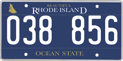 RI license plate 038856