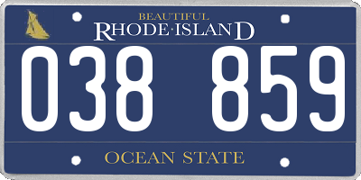 RI license plate 038859