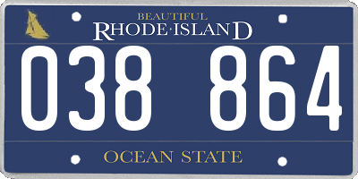 RI license plate 038864