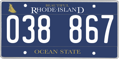 RI license plate 038867