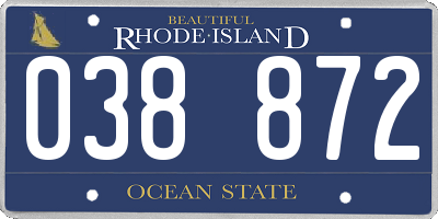 RI license plate 038872