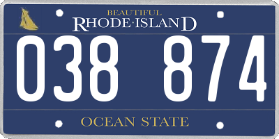 RI license plate 038874