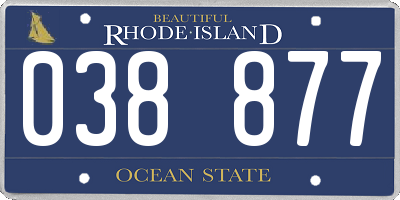 RI license plate 038877