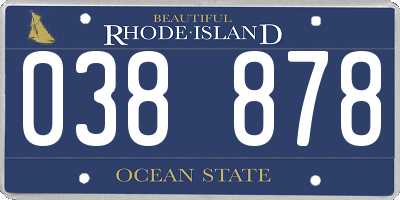 RI license plate 038878
