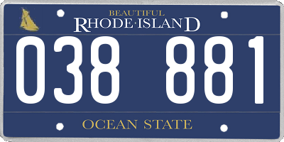 RI license plate 038881