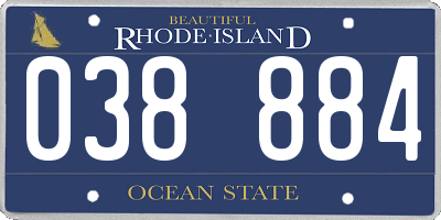 RI license plate 038884
