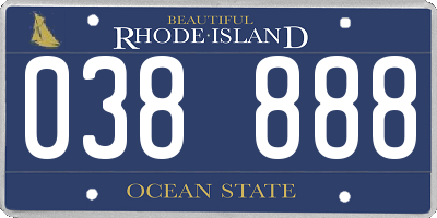 RI license plate 038888