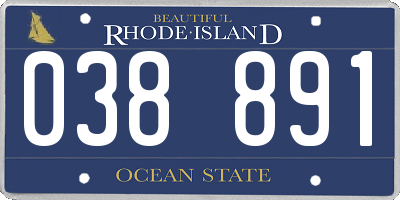 RI license plate 038891