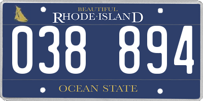 RI license plate 038894