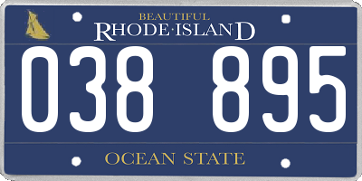 RI license plate 038895