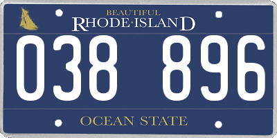 RI license plate 038896