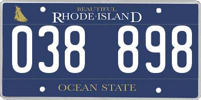 RI license plate 038898
