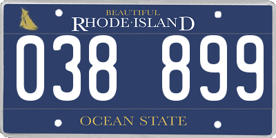 RI license plate 038899