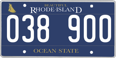RI license plate 038900