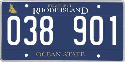 RI license plate 038901