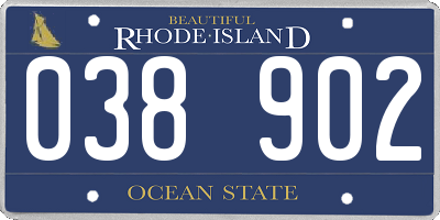 RI license plate 038902