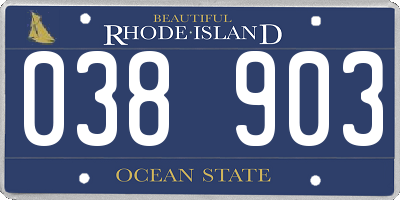 RI license plate 038903