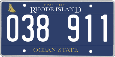 RI license plate 038911